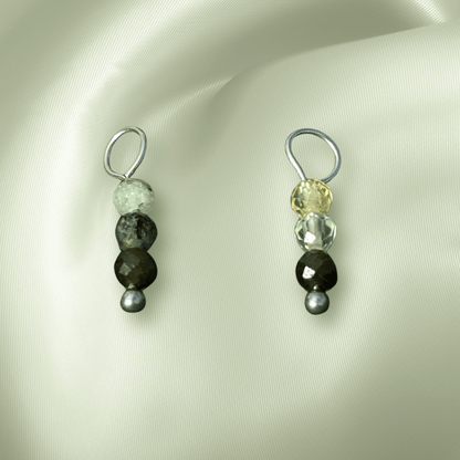 The Guide Crystals Prehnite Triple Dew Drop Crystal Earring Charms