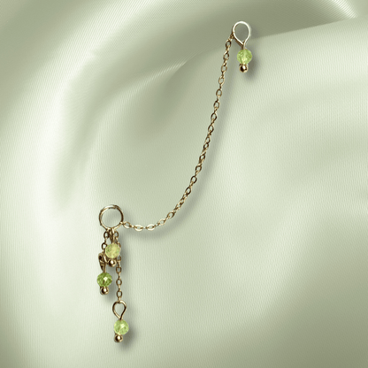 The Guide Crystals Prehnite Waterfall Earring Chain