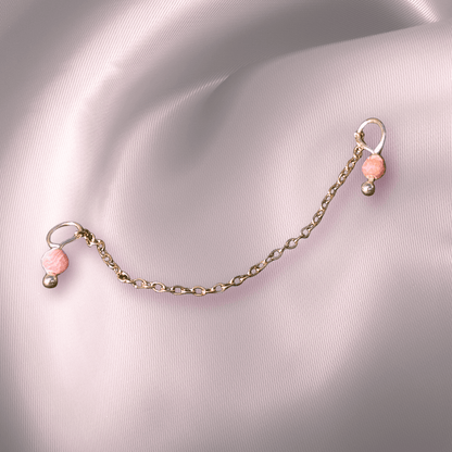 The Guide Crystals Rhodochrosite Aphrodite Chain Crystal Earring Charm