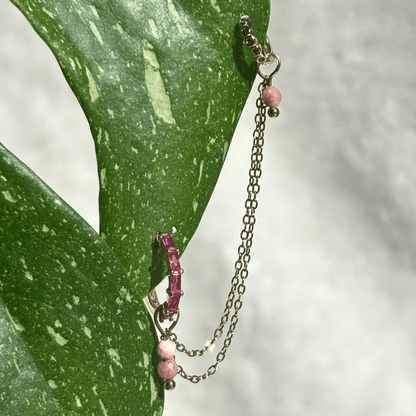 The Guide Crystals Rhodochrosite Cordellia Chain Crystal Earring Charm