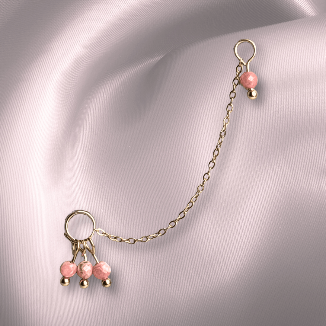 The Guide Crystals Rhodochrosite Grape Chain Earring Charm