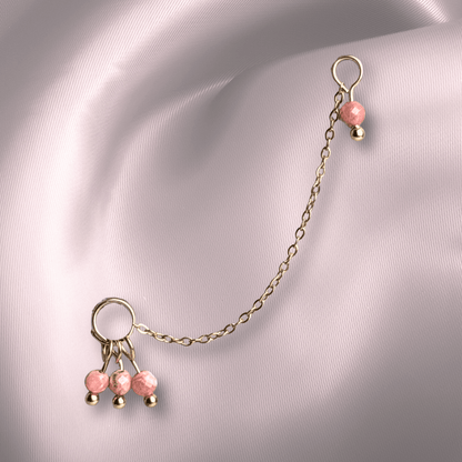 The Guide Crystals Rhodochrosite Grape Chain Earring Charm