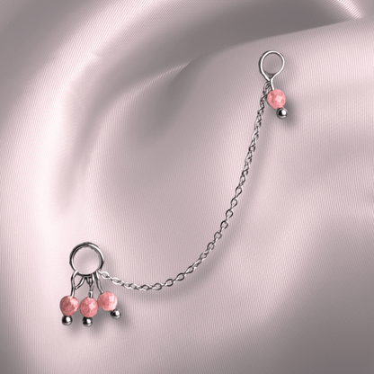 The Guide Crystals Rhodochrosite Grape Chain Earring Charm