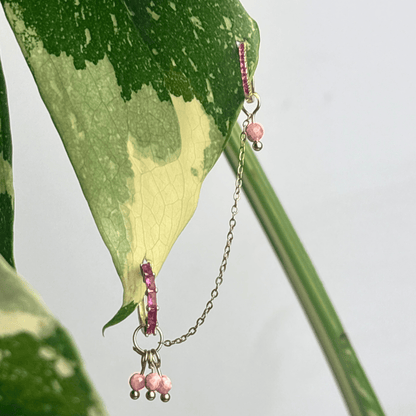 The Guide Crystals Gold | 1 PC Single Rhodochrosite Grape Chain Earring Charm