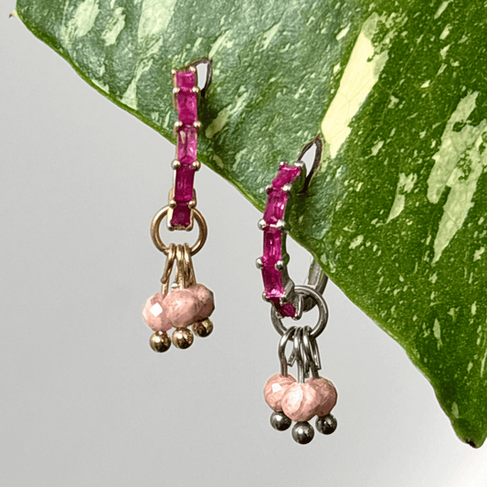 The Guide Crystals Rhodochrosite Grape Crystal Earring Charm