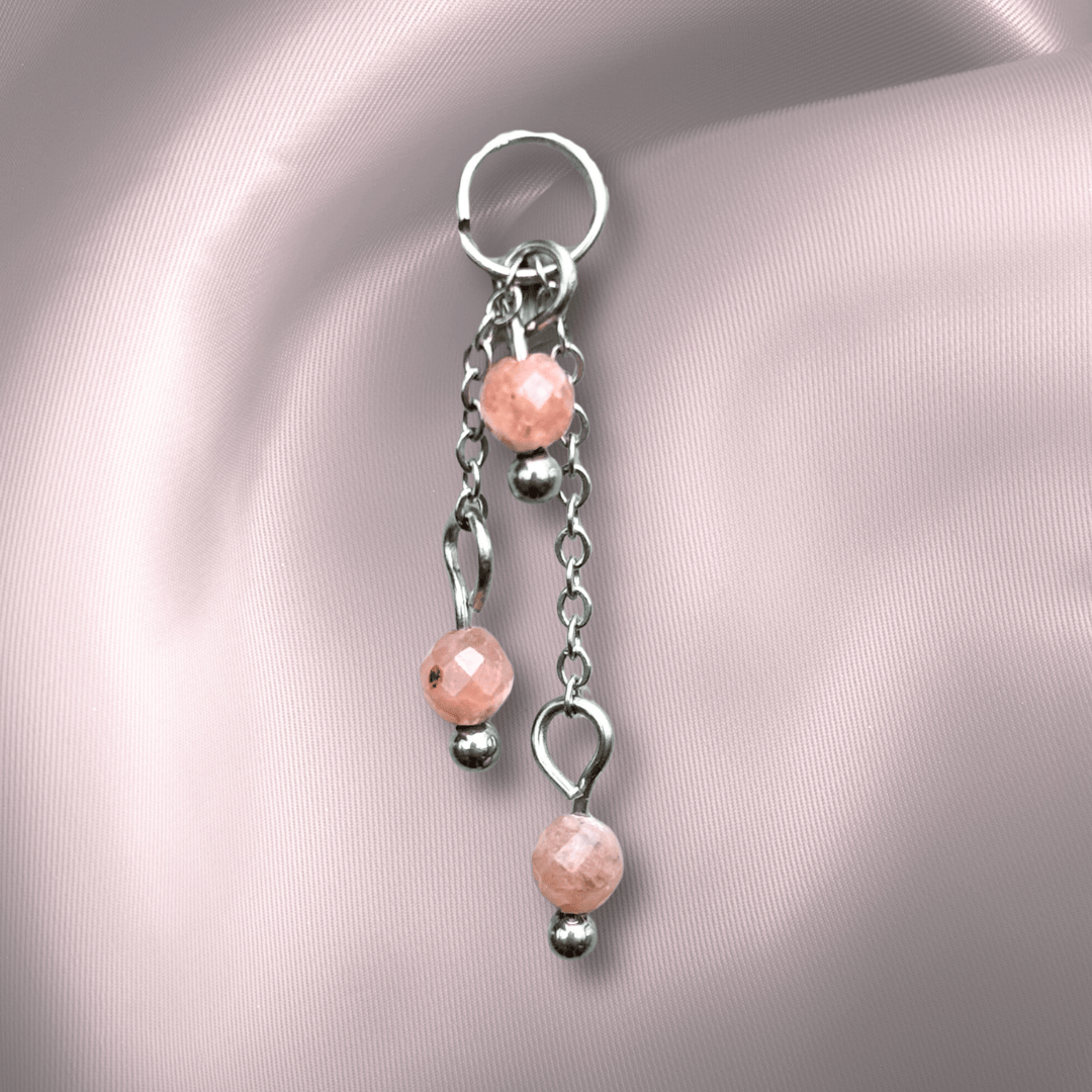 The Guide Crystals Rhodochrosite Lily of the Valley Crystal Earring Charm