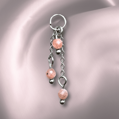 The Guide Crystals Rhodochrosite Lily of the Valley Crystal Earring Charm