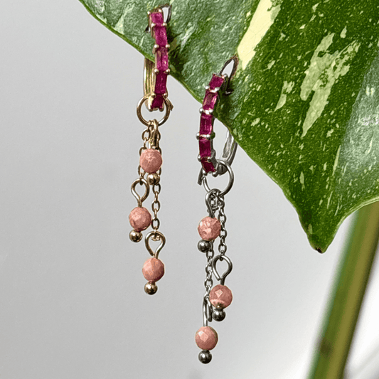 The Guide Crystals Rhodochrosite Lily of the Valley Crystal Earring Charm