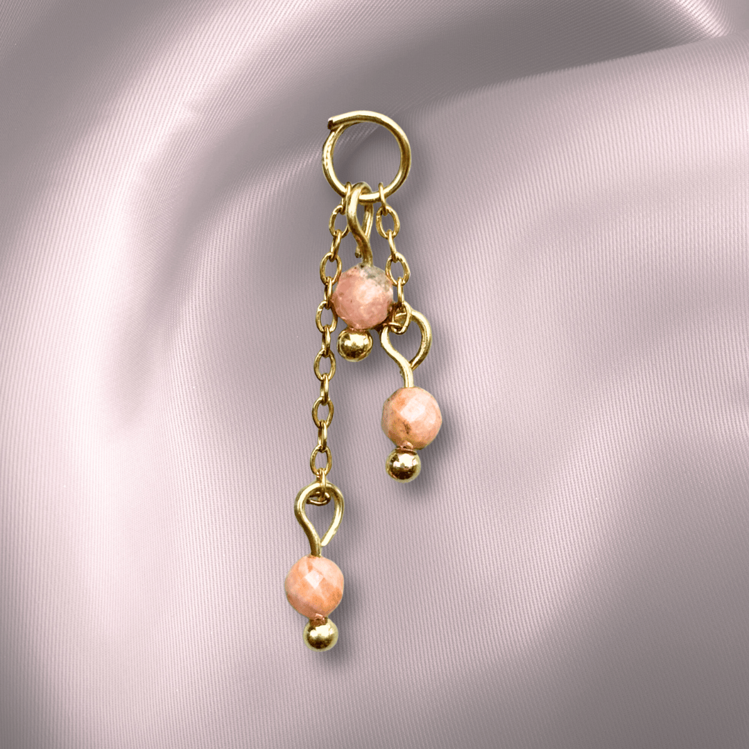 The Guide Crystals Rhodochrosite Lily of the Valley Crystal Earring Charm