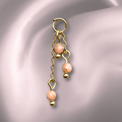 The Guide Crystals Rhodochrosite Lily of the Valley Crystal Earring Charm