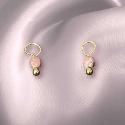 The Guide Crystals Rhodochrosite Single Dew Drop Crystal Earring Charms