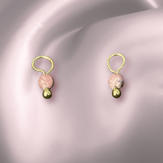 The Guide Crystals Rhodochrosite Single Dew Drop Crystal Earring Charms