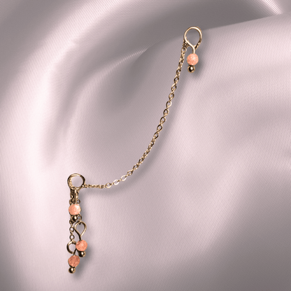 The Guide Crystals Rhodochrosite Waterfall Earring Chain