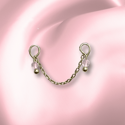 The Guide Crystals Rose Quartz Aurora Chain Crystal Earring Charm