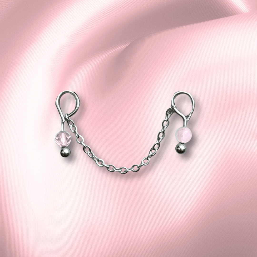 The Guide Crystals Rose Quartz Aurora Chain Crystal Earring Charm