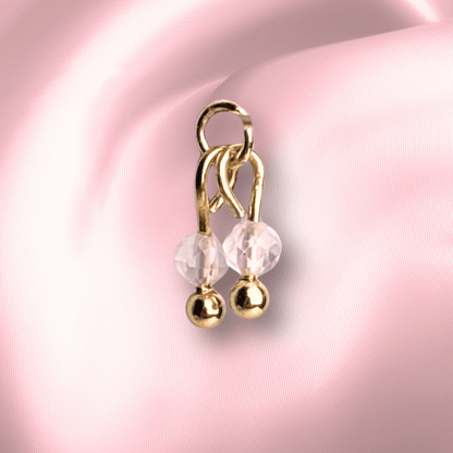 The Guide Crystals Rose Quartz Cherry Charm for Stud Earrings
