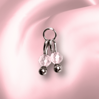 The Guide Crystals Rose Quartz Cherry Charm for Stud Earrings