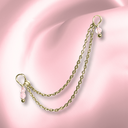 The Guide Crystals Rose Quartz Cordellia Chain Crystal Earring Charm