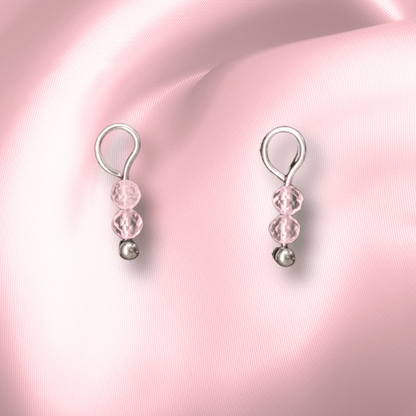The Guide Crystals Rose Quartz Double Dew Drop Crystal Earring Charms