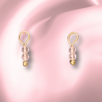 The Guide Crystals Rose Quartz Double Dew Drop Crystal Earring Charms