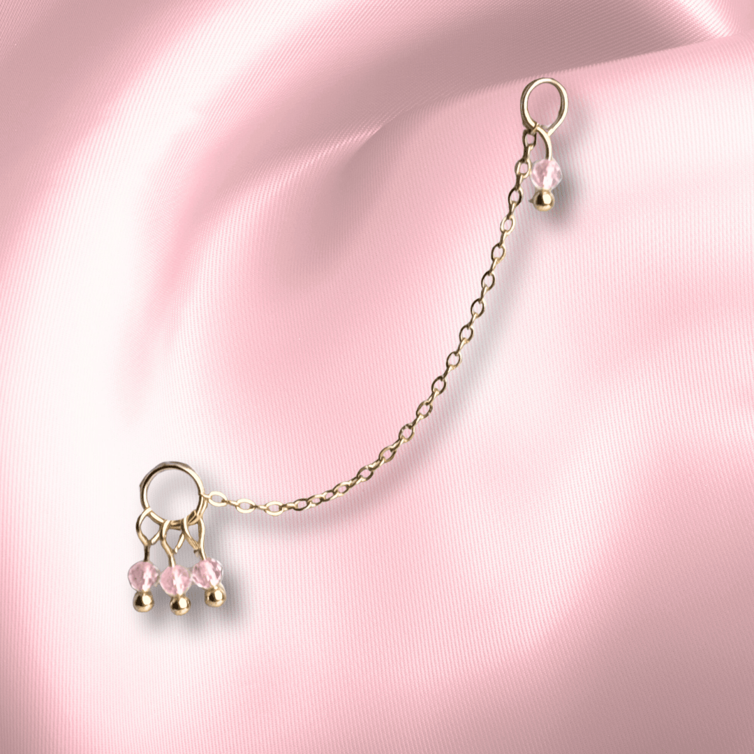 The Guide Crystals Rose Quartz Grape Chain Earring Charm