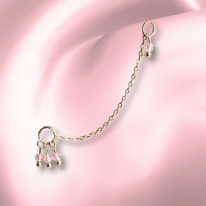 The Guide Crystals Rose Quartz Grape Chain Earring Charm