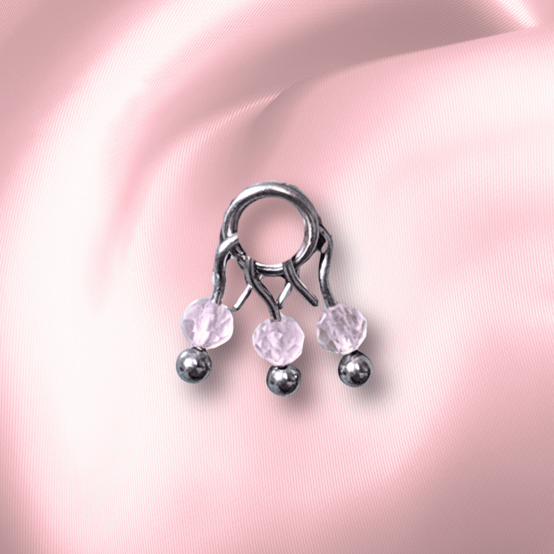 The Guide Crystals Rose Quartz Grape Crystal Earring Charm