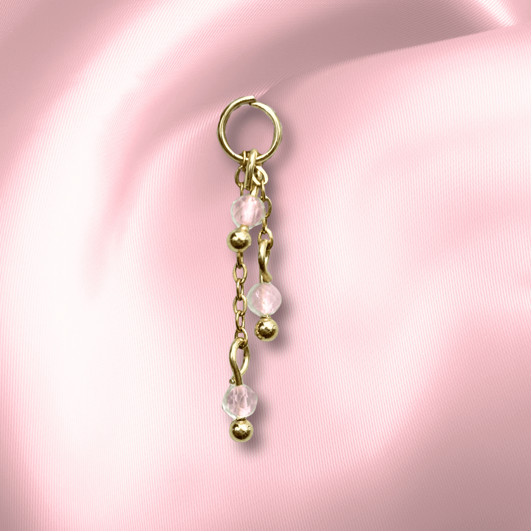 The Guide Crystals Rose Quartz Lily of the Valley Crystal Earring Charm