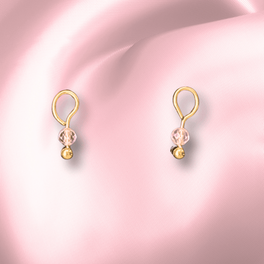 The Guide Crystals Rose Quartz Single Dew Drop Crystal Earring Charms