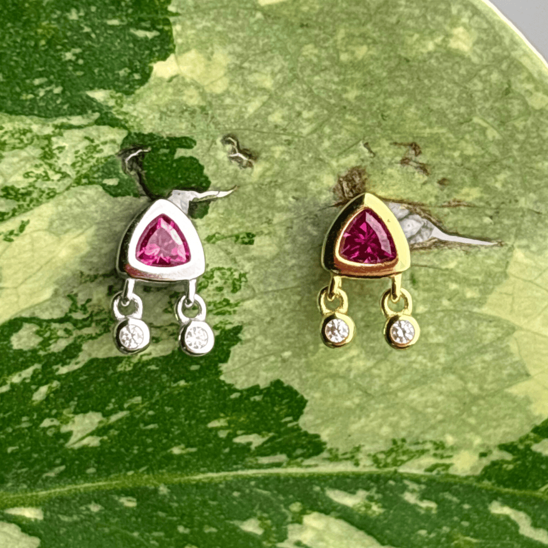 The Guide Crystals Rose Sparkle Charm Zirconia Stud Earrings