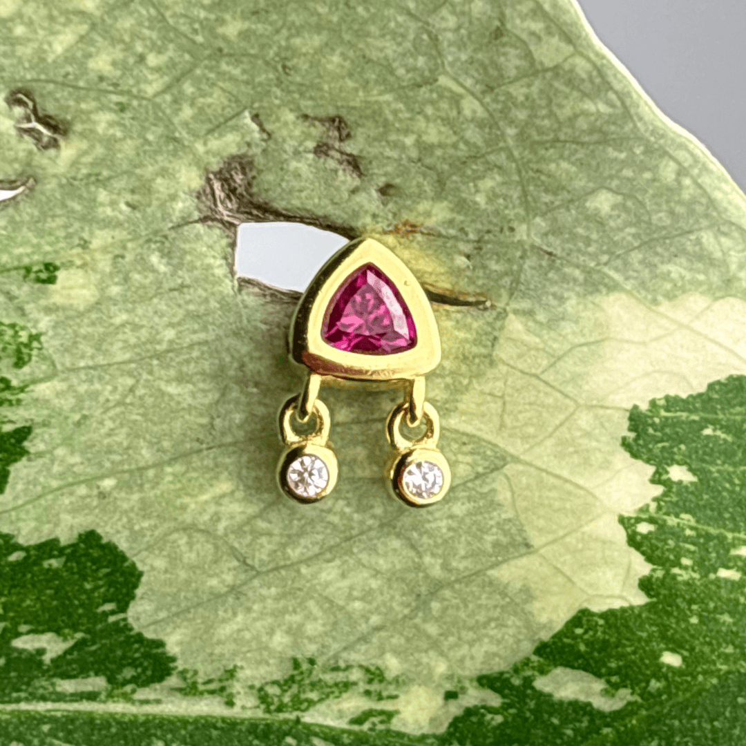 The Guide Crystals Gold | 1 PC Single Rose Sparkle Charm Zirconia Stud Earrings