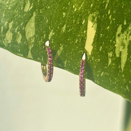 The Guide Crystals Rose Zirconia Gold Mini Huggie Earrings