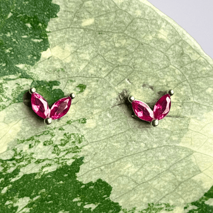 The Guide Crystals Rose Zirconia Gold Stud Earrings