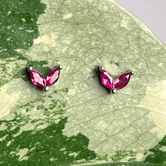 The Guide Crystals Rose Zirconia Silver Stud Earrings