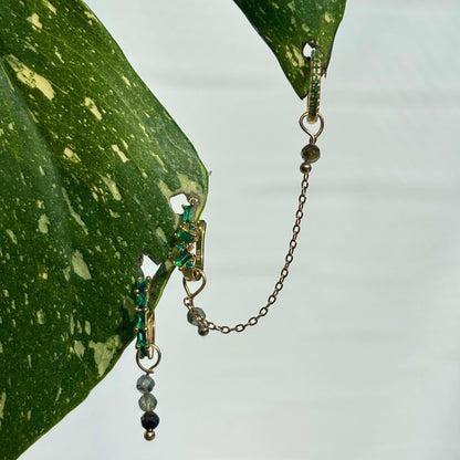 The Guide Crystals Smokey Quartz Aphrodite Chain Crystal Earring Charm