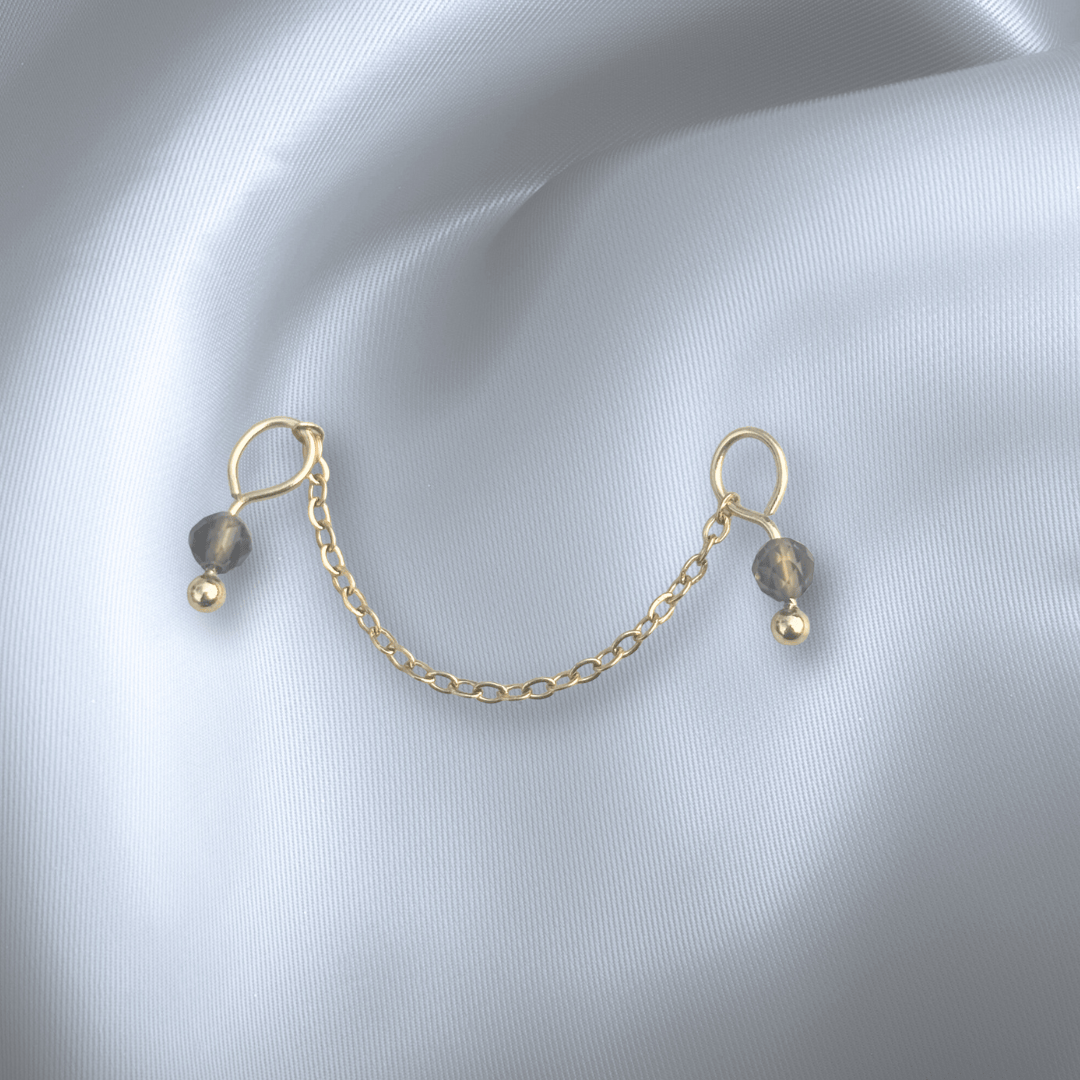 The Guide Crystals Smokey Quartz Aurora Chain Crystal Earring Charm