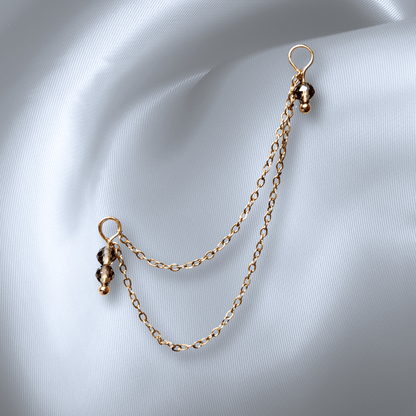 The Guide Crystals Smokey Quartz Cordellia Chain Crystal Earring Charm