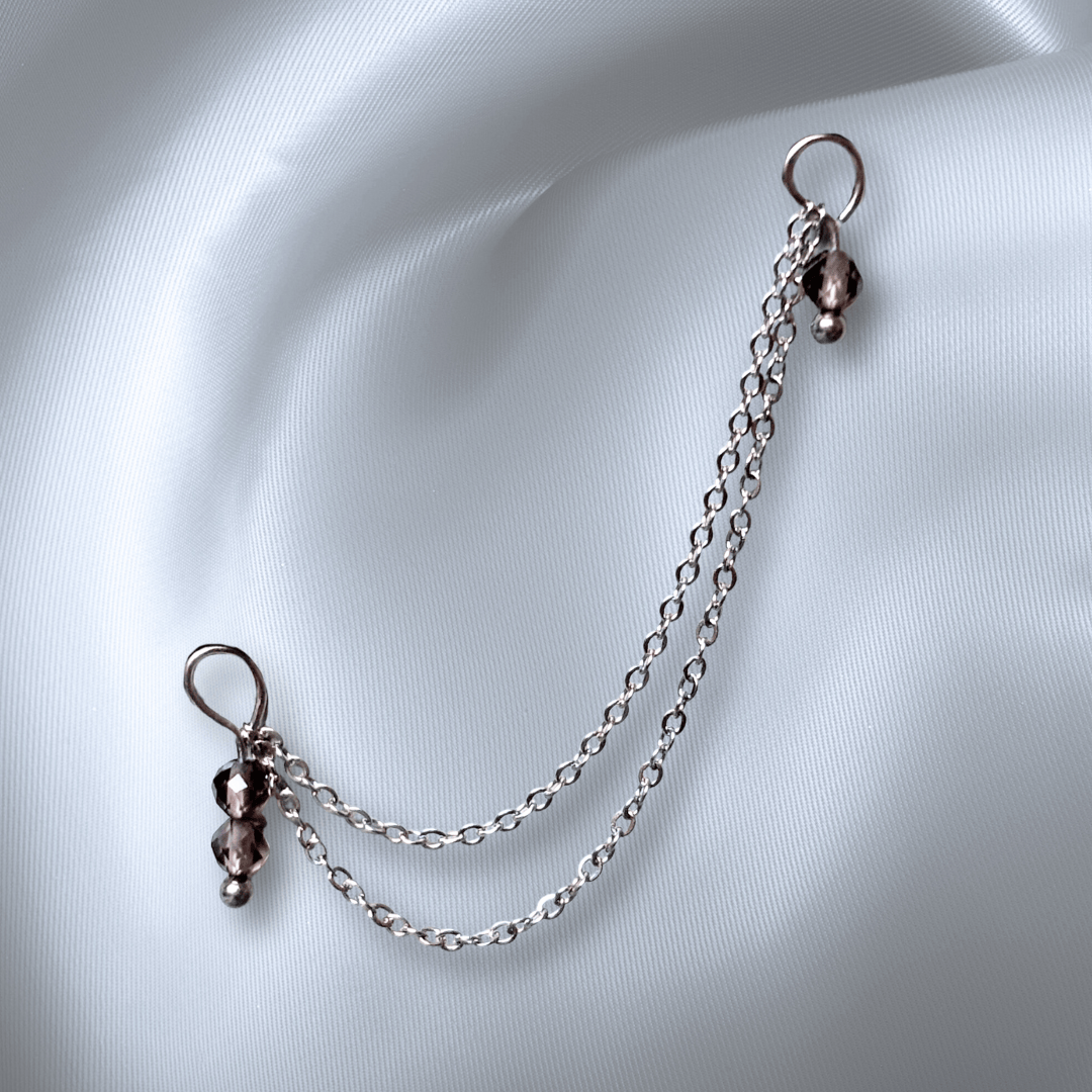 The Guide Crystals Smokey Quartz Cordellia Chain Crystal Earring Charm