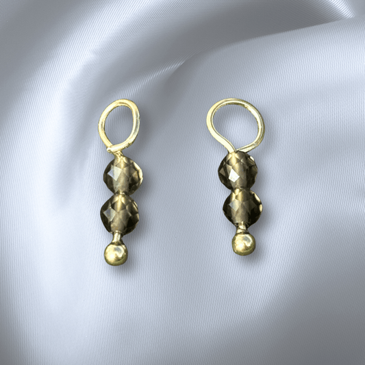 The Guide Crystals Smokey Quartz Double Dew Drop Crystal Earring Charms