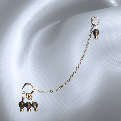 The Guide Crystals Smokey Quartz Grape Chain Earring Charm