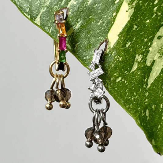 The Guide Crystals Smokey Quartz Grape Crystal Earring Charm