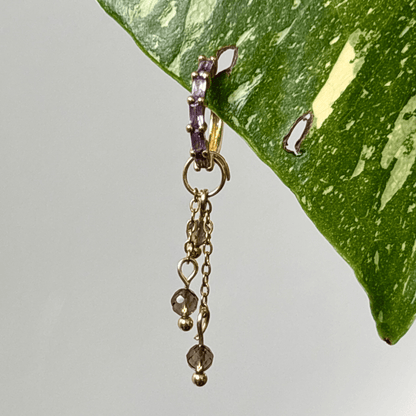 The Guide Crystals Gold | 1 PC Single Smokey Quartz Lily of the Valley Crystal Earring Charm