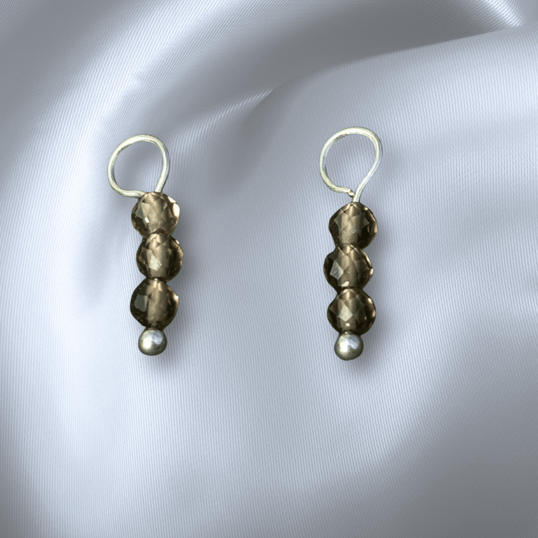 The Guide Crystals Smokey Quartz Triple Dew Drop Crystal Earring Charms