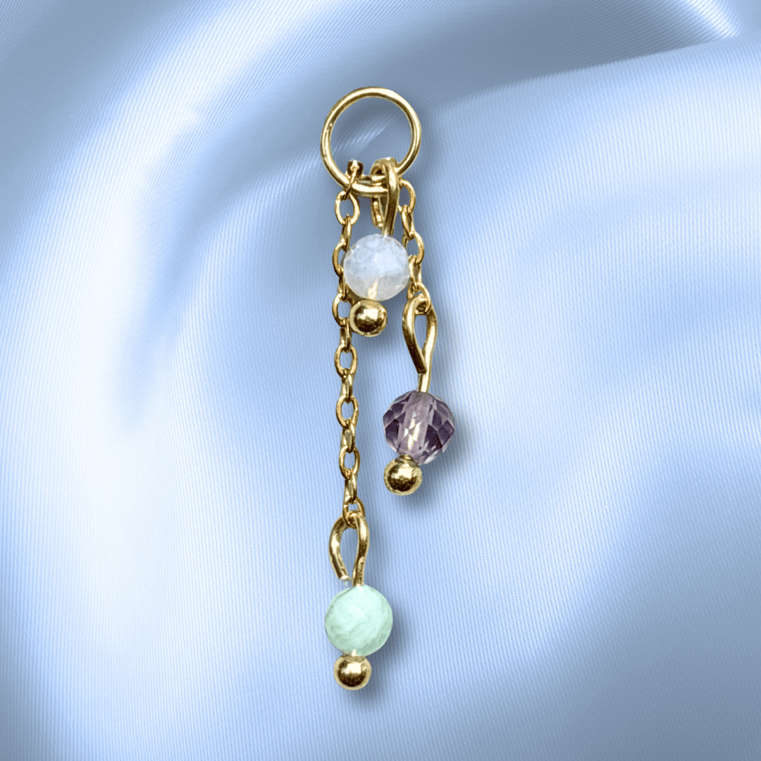 The Guide Crystals Twilight Gold DROP CHAIN Earring Charm