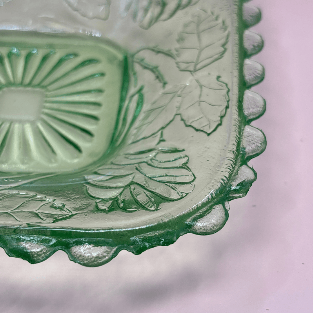 The Guide Crystals Vintage Green Glass Trinket Dish AVAILABLE 1/11!