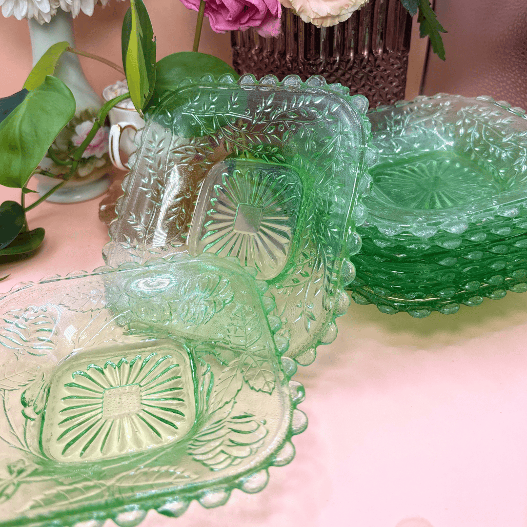 The Guide Crystals Vintage Green Glass Trinket Dish AVAILABLE 1/11!