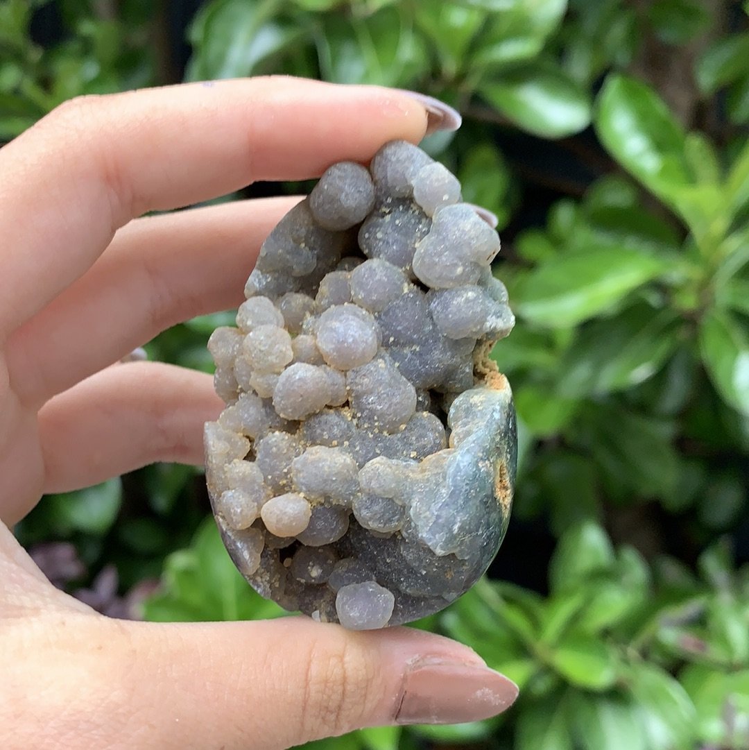 Grape Agate Semi Polished Large Egg Indonesia