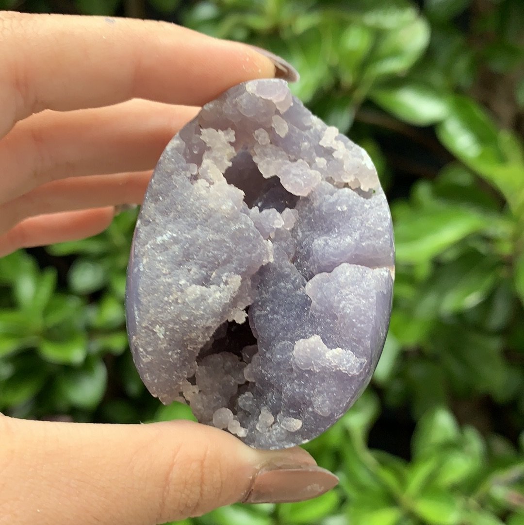 Grape Agate Semi Polished Large Egg Indonesia