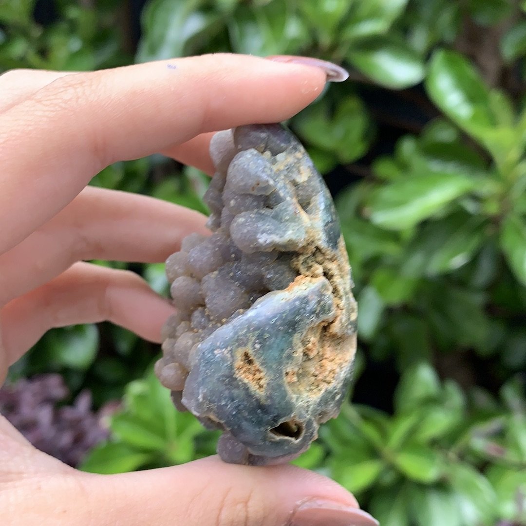 Grape Agate Semi Polished Large Egg Indonesia