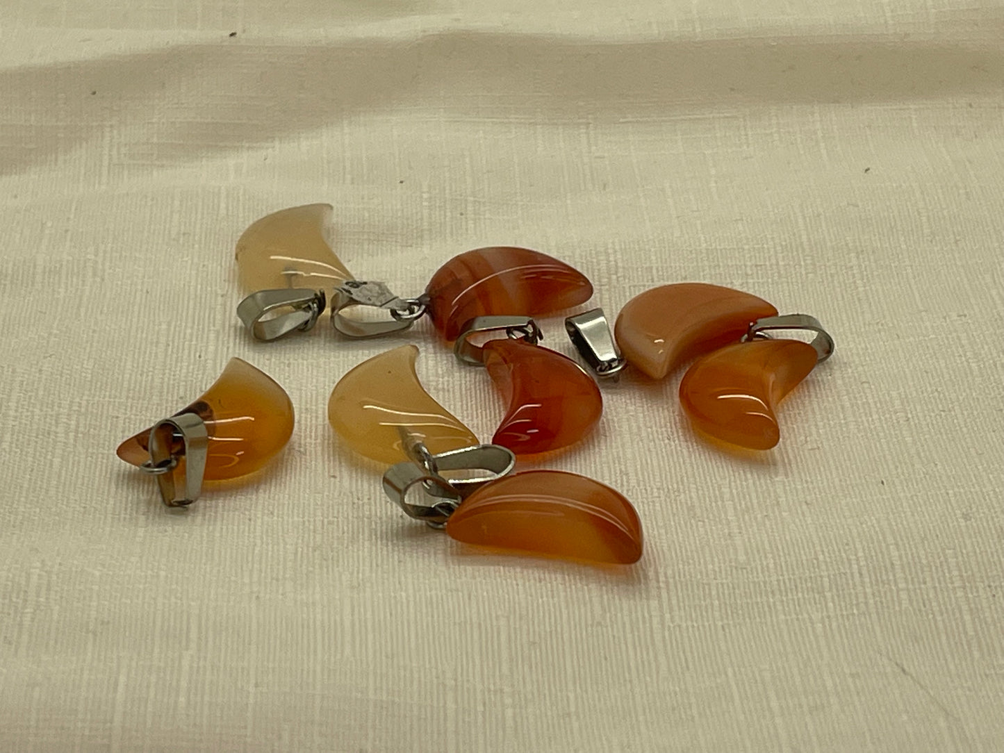 Carnelian Mini Moon Silver Necklace